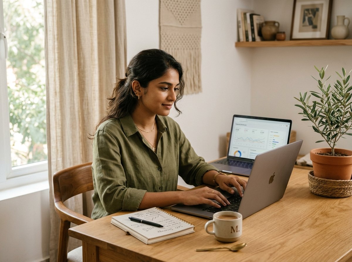 Nandana working on digital marketing strategy and analytics